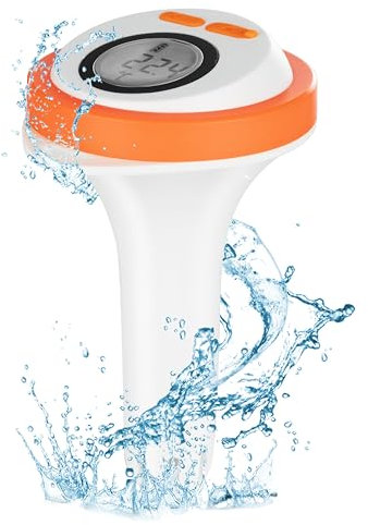 Termometro digitale per piscina, galleggiante, facile da leggere, termometro galleggiante con display LCD, termometro IPX8 per piscine, vasche idromassaggio, spa
