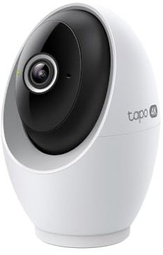 Tapo C260 Caméra de Surveillance WiFi intérieure 4K 8MP 360°, détection IA Locale, Mode confidentialité Physique, Zoom numérique 18x, Suivi de Mouvement, Audio bidirectionnel