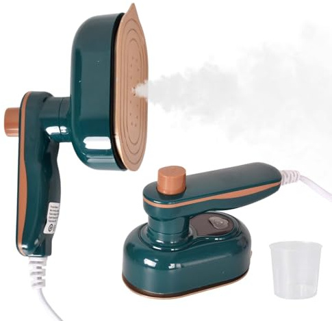 Colexy Steamer Dampfglätter für Kleidung, Mini Tragbares Reisebügeleisen 180° Drehbar Hand-Dampfbügler für Reise, Zuhause und Büro, Schnell Aufheizend (Grün)