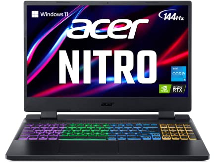 acer Nitro 5 AN515 Gaming Laptop | Intel Core i5-12450H | NVIDIA GeForce RTX 4050 GPU | 17.3 FHD 144Hz 3ms IPS Display | 16GB DDR4 | 1TB Gen 4 SSD | Killer Wi-Fi 6 | RGB Keyboard