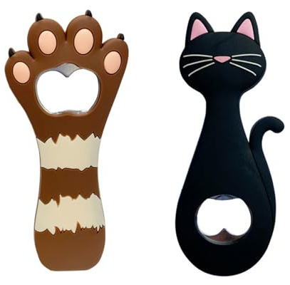 CHROMACRAFT Apribottiglie Simpatico Gattino da 2 Pezzi, Apribottiglie A Forma di Pet, Adesivi Creativi per Frigorifero Magnetico, Forniture per La Cucina Domestica.