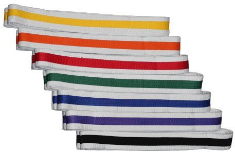 S.B.J - Sportland Budo Gürtel, weiß/grün/weiß, Länge 330 cm