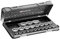 FACOM - Coffret Douilles 1/2 6 Pans Métriques - S.401B - Outillage Complet 22 Pièces - Inclus 22 Douilles, 1 Planche de Pictogrammes, 1 Coffret Vide et 1 Plateau Thermoformé - Outils Robustes