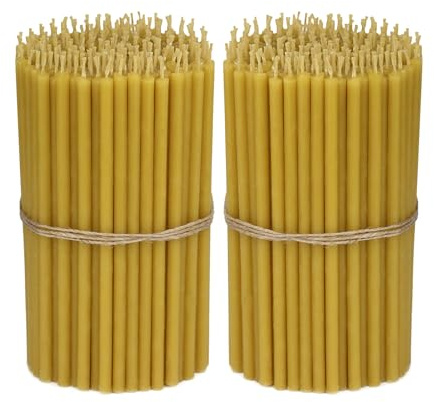 NKlaus 1308g. Candele d'altare in cera d'api qualità chiesa candele sottili candele rituali (circa 400 pezzi) 36261