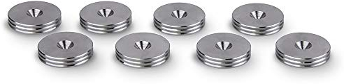 PrecisionGeek – Speaker Spike Pads Ø20 mm, Slim Shape, Solid Stainless Steel, Vibration Dampers for HiFi Speakers, Subwoofers, Cabinets, Stands and Soundbars – Set of 8 Pads