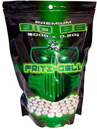 Airsoft Softair Kugeln Fritz-Cell Premium Bio BBS 6 mm 0,20g Beutel 5000 Stück biologisch abbaubar