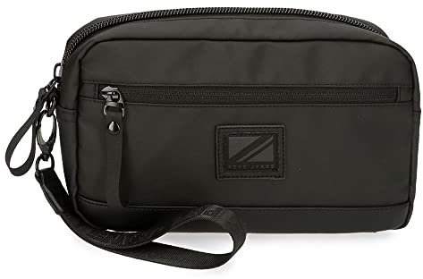 Pepe Jeans Hoxton Bolso de Mano Negro 24,5x15x6 cms Poliéster y PU