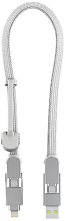 inCharge Rolling Square XL 30 cm - USB-C-Kabel, Universal-Smartphone-Kabel, Geschenk für Männer, 6-in-1-Universalladegerät für Smartphones, technisches Gadget, Gelb, Lightning-Kabel 100 W