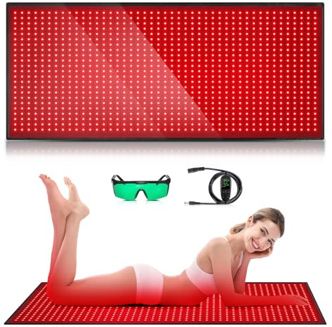 Red Light Therapy Mat for Body, 71x 31 Red Light Therapy Blanket Red Near Infrared 660nm 850nm Full Body Pad, 1280 LEDs Infrared Light Therapy for Body for Pain Relief, Improved Sleep