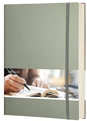 EMSHOI B5 Notizbuch Bullet Dotted Journal - 19 x 25 cm großer Leder-Notizblock mit Haftnotizen, 192 nummerierte Seiten, 100 g/m² Punktrasterpapier, Softcover, für Frauen und Männer, Zeichenarbeiten -