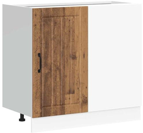 vidaXL Mueble bajo de Cocina Lucca Madera contrachapada Madera Antigua, gabinete de Base de Cocina, Unidad Base de Fregadero de Cocina, cajón de gabinete de Base de Cocina