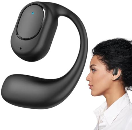 Poludatly Auriculares de Oreja Abierta, Auricular inalámbrico de Oreja Izquierda, Auriculares inalámbricos, Auriculares no intraurales, Auriculares ergonómicos con Llamadas claras para