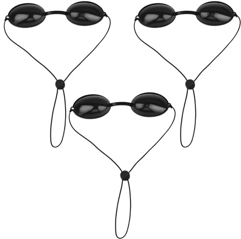 NICECRAFT 3 Pairs IPL LED Light Protective Goggles, Red Light Eye Protection Goggles, Tanning Bed Glasses Sun Safety Eyewear Sunbathing UV Eye Shields Black