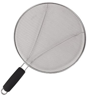 Bibykivn Protezione Anti Schizzi per Cucina - Paraspruzzi per Padelle e Pentole in Acciaio Inox e Silicone, Resistenti al Calore, Facili da Pulire, Accessori Pratici per Uso Quotidiano (29CM)