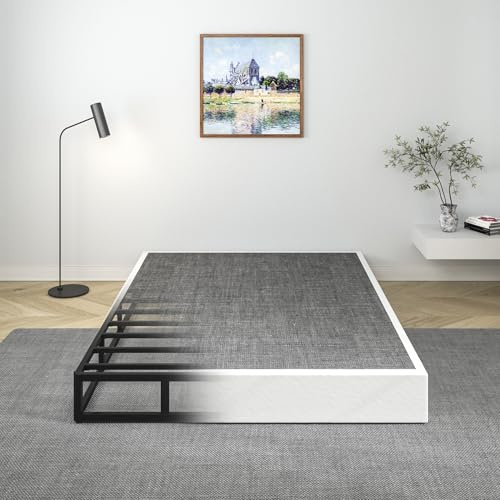 Cecimia 9 Inch Full Size Box Spring, Metal Heavy Duty Mattress Foundation with Fabric Cover, Easy Assembly Bed Base