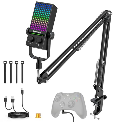 ZealSound Gaming Microphone for Xbox, PC, Mac & iPhone with Noise Reduction