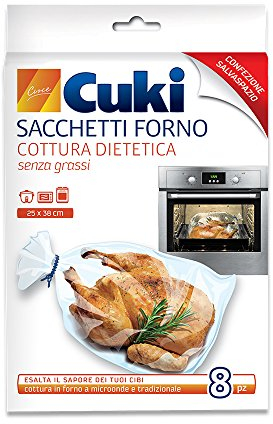 Cuki - Sacs four, cuisson sans graisse, saute le saveur des aliments 25 x 38 cm - 8 pièces
