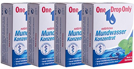 One Drop Only Mundwasser 4x 50ml, Antibakteriell, Geschmacksneutral, Nussfrei, Glutenfrei, Naturbelassen