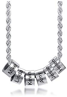 Vnox 2/3/4/5/6 Nomi Perline Collana con ciondoli per uomo Perline personalizzate Collana in acciaio inossidabile con famiglia/Nomi partner Collana con ciondolo per uomo Donna