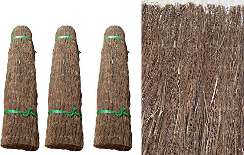 ADO - Rollo Brezo Ecológico Oscuro | Ocultación Total Jardín y Balcón | Duradero y Resistente | 1,5m Altura x 3m Longitud, 2800 g/m2 (3- Brezos)