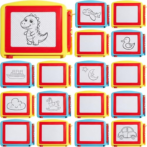 Tinlade 48 Pack Mini Magnetic Drawing Board for Kids, Small Erasable Drawing Pad, Toddler Writing Tablet, Birthday Party Favor, Classroom Prize, Goodie Bag Stuffers for Boy Girl (Classic Color,Cute)