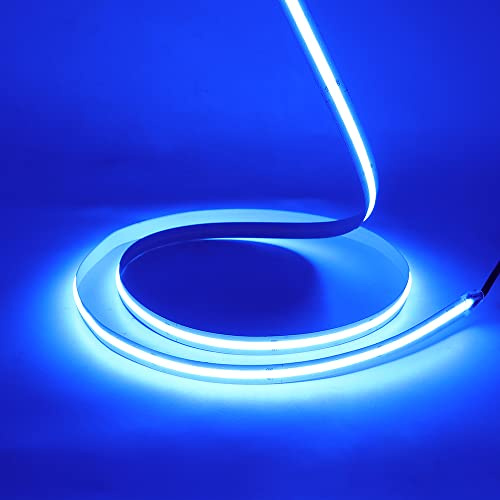 HEGEHE Striscia LED COB da 12 V con interruttore alimentazione, luce flessibile da 320 LED/m, nastro autoadesivo luce per la decorazione del retroilluminazione TV dell'armadio (4 m, blu)
