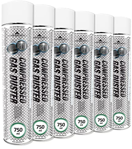 AABCOOLING Bomboletta Aria Compressa Home&Office Gas Duster 6 x 750 ml, Bombolette Spray, Pulizia Ufficio, Cancelleria e prodotti per ufficio