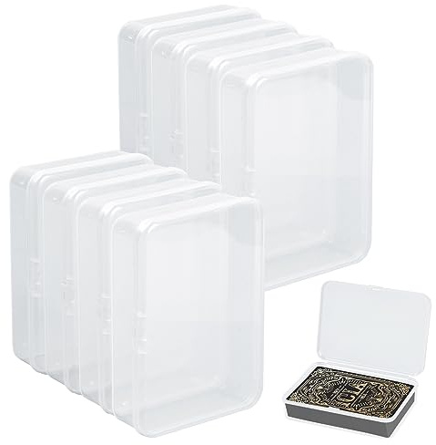 8 Pcs Boîtes de Rangement en Plastique 105*76*25mm Étuis de Rangement Vides Étui à Cartes Transparent pour Cartes à Jouer Boîtes de Stockage Cartes à Collectionner Étui de Voyage Réutilisable