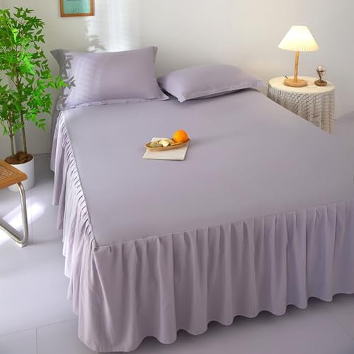 Homxi Bettrock Boxspringbett,(180 x 200 cm),Bettwäsche Elastisch Einfarbig Spannbettlaken mit Lila