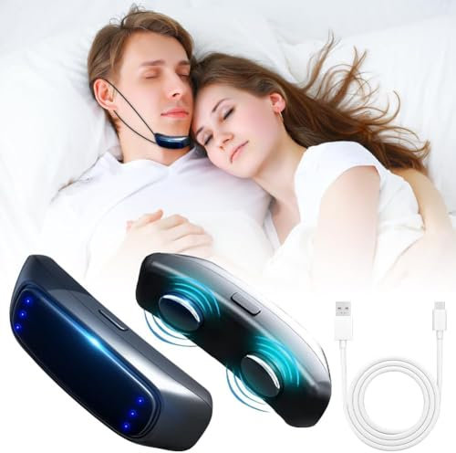 Aohcae Elektrische Anti Schnarch Gerät, Intelligente Schallerkennung Elektrisches Schlafapnoe Gerät, Elektrisches Schnarchgerät für Verbesserung der Schlafqualität und Linderung von Müdigkeit