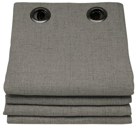 Moondream DecibelControl™ Rideau Anti-Bruit 3en1 | Isolation Phonique | Thermique Hiver+Été | 100% Occultant | Technologie Brevetée | Fabrication UE | Oeillets | Gris MC740 | 130L x 260H cm