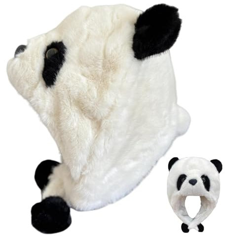 Bärenmütze, Tiermütze, Niedliche Tierohrmütze Pandakopfmütze, Weicher Panda-Kopfschmuck, Cosplay-Mütze für Freizeitkleidung, Sportbekleidung, tägliche Ausflüge, Kinder, Familie, Freunde, Zuhause