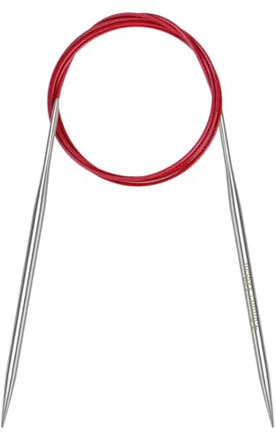 Coopay - Agujas de tejer circulares de 4 mm, 120 cm, agujas circulares metálicas con cable flexible, agujas de tejer redondas largas para mantas y proyectos grandes, agujas circulares fijas para manos