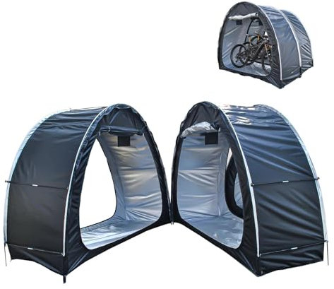 2 PCS Box Biciclette Può Essere Giuntato Box Biciclette per Mobili Da Giardino,Biciclette,Moto Capanno Attrezzi Da Giardino Box Biciclette,Black