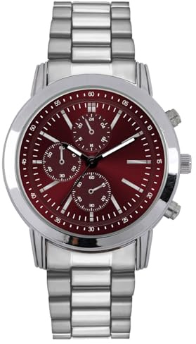NUOVO Montre chronographe tendance pour homme - Bracelet en acier inoxydable - Montre analogique à quartz avec sous-cadrans décoratifs - Montre élégante pour homme