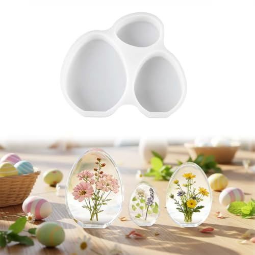 Moule Silicone Oeuf de Paques, Moule Silicone pour Plâtre, Moule Paques Silicone, Oeufs de Pâques DIY Faits à la Main, Décoration de Pâques, Travaux Manuels Printaniers