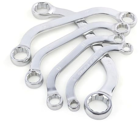 Juego de 5 llaves dinamométricas combinadas de carraca con doble anillo de metal para reparación de automóviles, mantenimiento y herramientas mecánicas de garaje