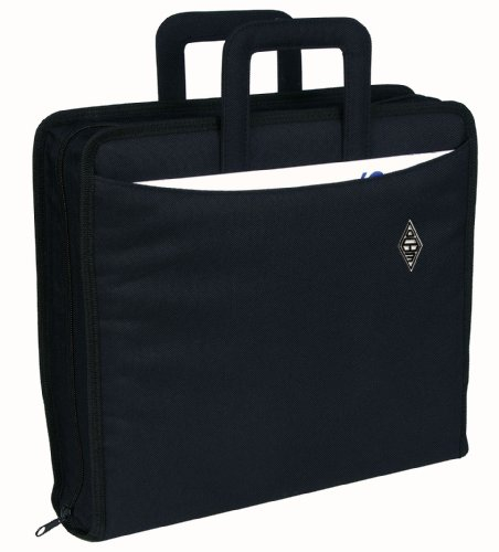Wedo 58601 Ordnertasche Polyester A4, (mit Reißverschluss versenkbare Griffe und zwei A4-Außenfächer) schwarz