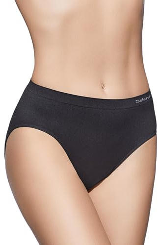 Selene, Braga de Microfibra de Mujer, Braguita Cintura Media-Alta, Sin Costuras, Talla Única, Colección 703