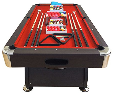 GRAFICA MA.RO S.R.L. Mesa de Billar Juegos de Billar Pool 8 ft Modelo Vintage Rojo Carambola Medición de 220 x 110 cm Nuevo EMBALADO
