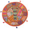 Stylo Culture Indisch Rund Bodenkissenbezug 55x55 cm Dekorativ Bodensitzkissen Vintage Orange Boho Patchwork Lounge-Sessel Baumwolle Bestickt Bodenkissen Rund Kinderzimmer