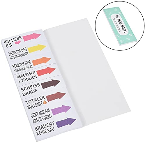 Lot de 8 blocs de 50 feuilles de papier autocollant, pour bureau, gadgets, cadeaux d’enseignants, bloc-notes, marque-pages, bandes de texte, bandes adhésives colorées, 400 feuilles de 19 x 59 mm