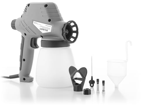 InnovaGoods - Pistola para Pintar Eléctrica Spraint, Depósito 800 ml, Flujo 300 ml/min, Viscosidad 60 din/s, Boquilla 0.8 mm, Ideal para Bricolaje, Lacado y Barnizado, Blanco, Metal