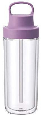 KINTO 20074 Togo Bottle, 16.9 fl oz (480 ml), Purple, Includes Straw, Lightweight, Water Bottle, Dishwasher Safe, Double Wall Construction