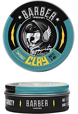 barber marmara Cera para Cabello Mate 100ml, Hair Wax Men - Fijación muy fuerte, cera mate, pasta de pelo, Peluquería Cera para el cabello Hombres, pasta para peinar (CLAY)