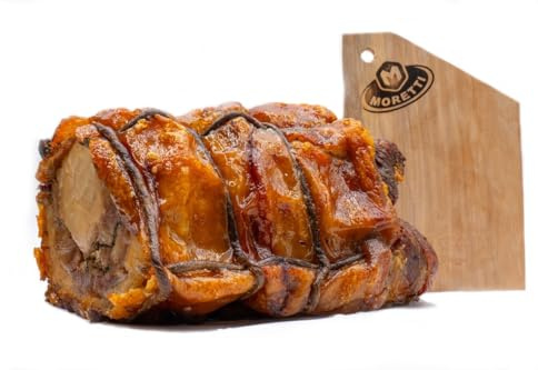 Porchetta di Ariccia IGP 1 kg Sottovuoto | Croccante all'esterno | Prodotto Tipico | Senza Glutine | Senza Conservanti | Carne Selezionata di Maiale Italiana | In Regalo Tagliere