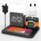 COLSUR 3 in 1 Ladestation für Apple Watch iPhone Airpods,15W Schnell Wireless Charger für iPhone 16/15/14/13, Nachttischlampe mit Ladefunktion, Wecker mit Ladestation, Handy Zubehör-Schwarz