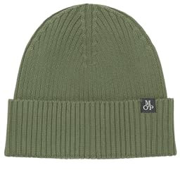 Marc O'Polo Herren Strickmütze aus Bio-Baumwolle Beanie, Grün (Victorian Mist), One Size