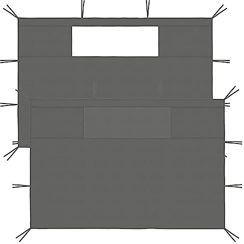 Gecheer Parois latérales de belvédère avec fenêtres 2 pièce Anthracite pour Gazebo, Pavillon de Jardin, Belvédère de Extérieur Type B
