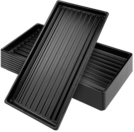 Zilams 8 Pezzi Vassoi per la Germinazione Senza Fori di Drenaggio, Multifunzionale Vassoi Plastica per Piante Serra Giardino Vassoio Semenzaio (50.8x25.4x4 cm)